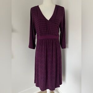 Athleta faux wrap criss cross Purple Women's Dress Sz L *K16